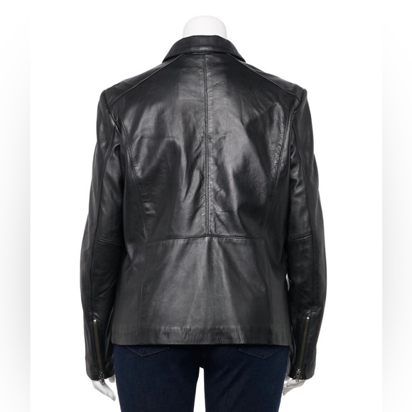 NWOT Whet Blu Patricia Slim Fit Leather Jacket Size Medium - Picture 2 of 7